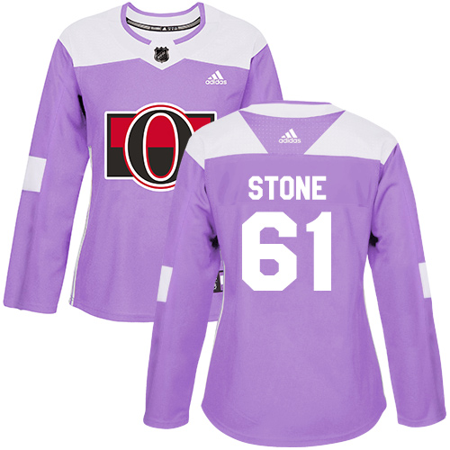 Adidas Senators #61 Mark Stone Purple Authentic Fights Cancer Women's Stitched NHL Jersey - Click Image to Close